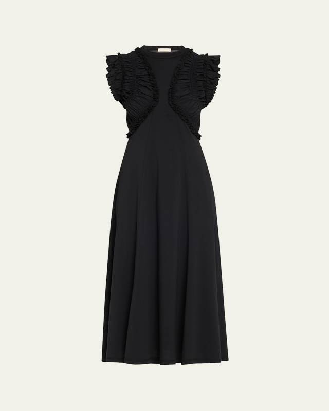 Shiva Sleeveless Ruffled Midi Dress